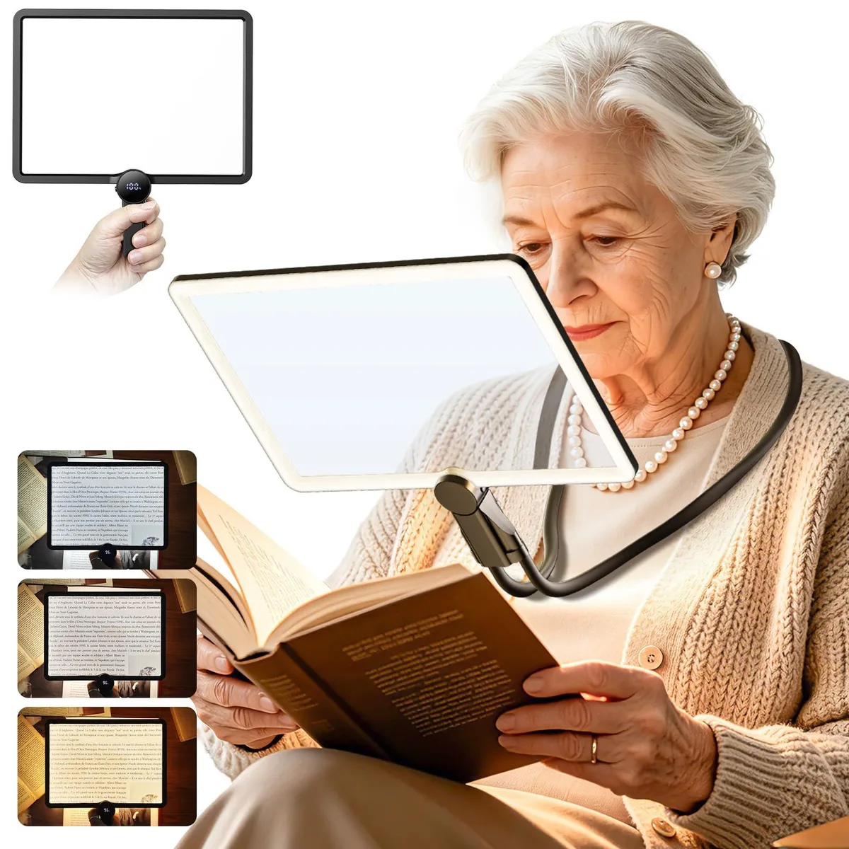 AIXPI 8039-9R 5x 9.25" x 6.5" rechargeable magnifier printmaking — product photo