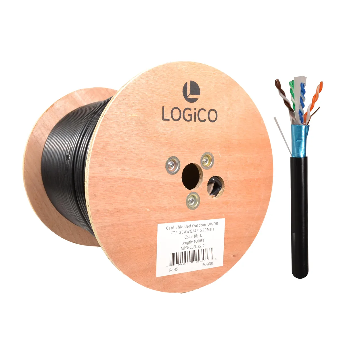 Logico Logico C6EU2512 Cat6 STP/FTP Outdoor Shielded 1000ft Network Ethernet Cable — product photo