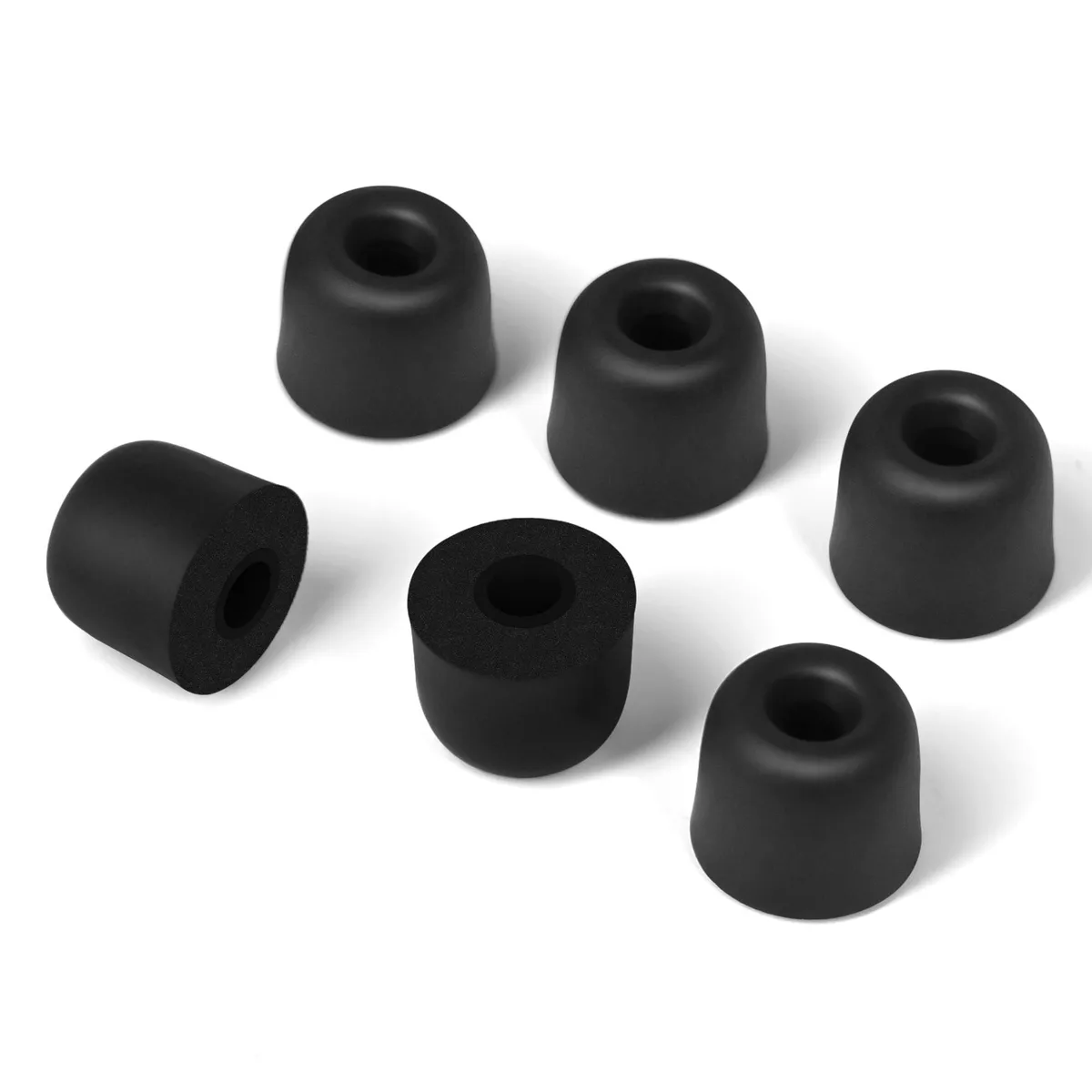 Black memory foam ear tips in protective case
