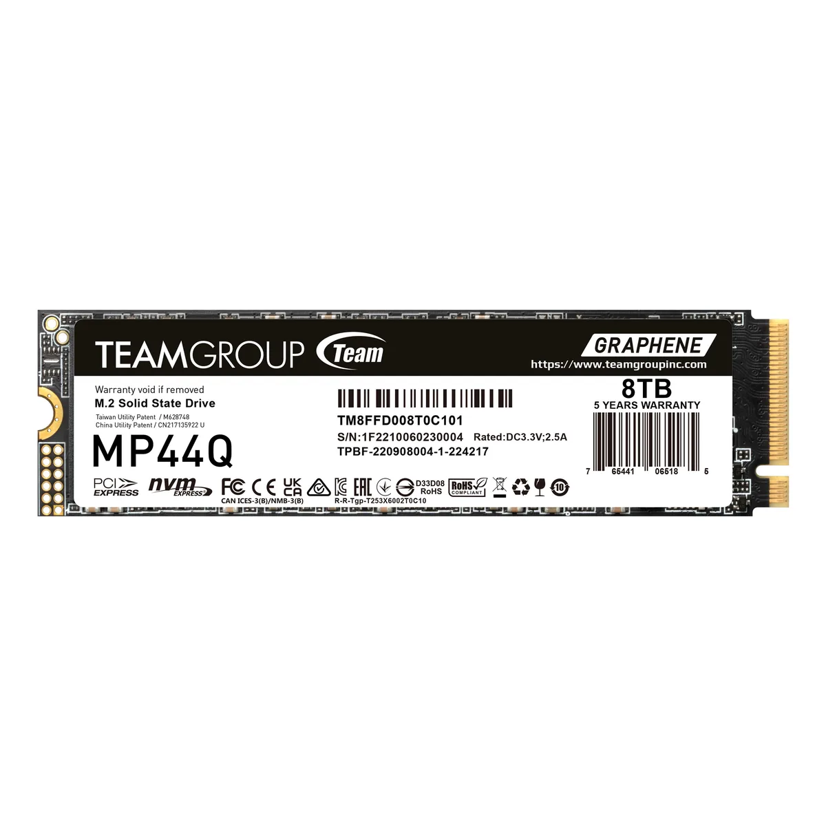 Team Group Team Group MP44Q TM8FFD008T0C101 8TB M.2 2280 PCIe 4.0 NVMe internal SSD — product photo
