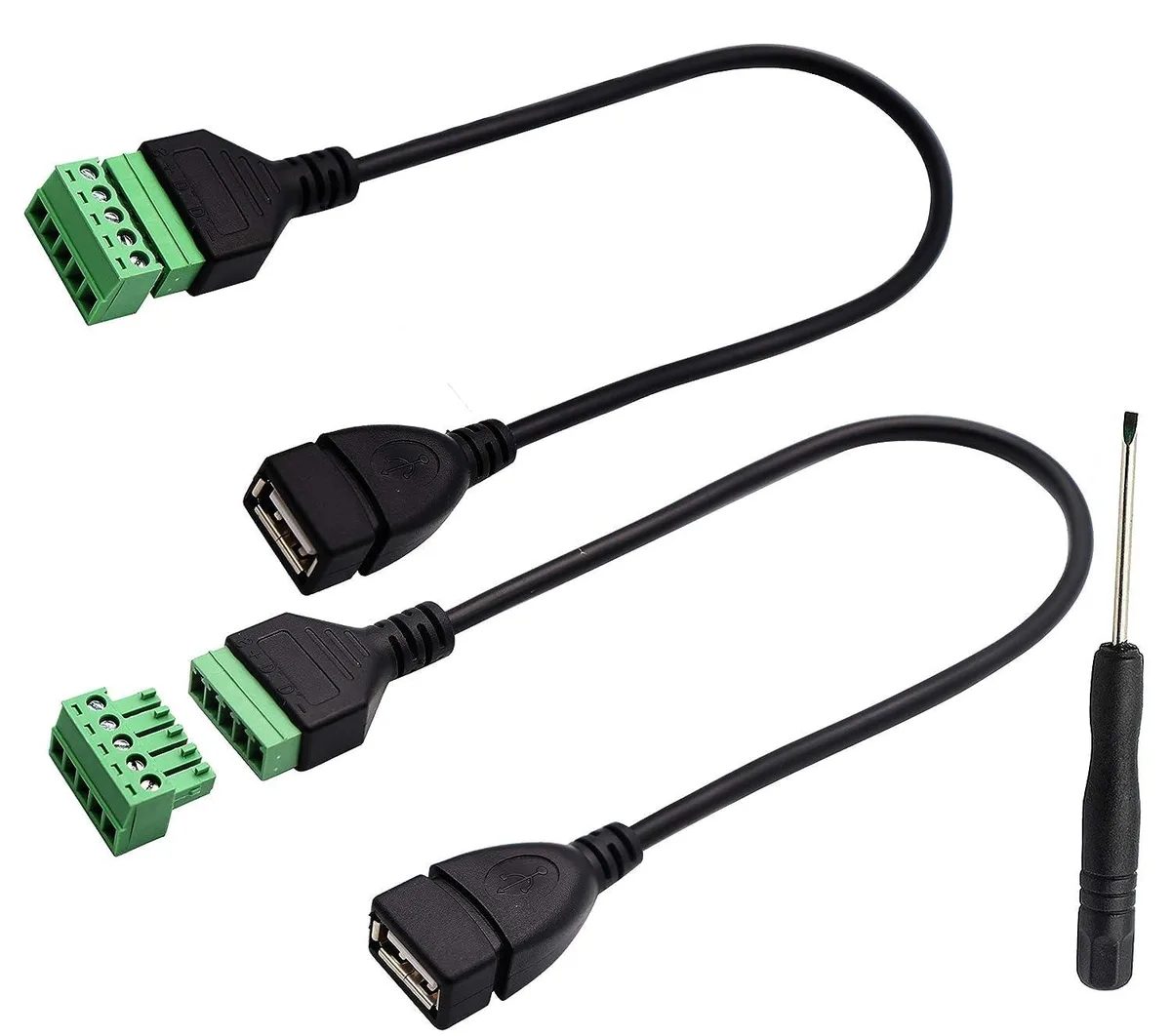 Vszerda Vszerda USB 2.0 A Female to 5 Pin Screw Terminal Cable 30CM 2Pack — product photo