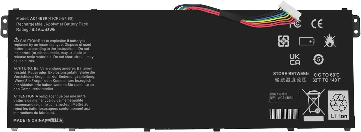 PISKEKAT PISKEKAT AC14B8K 15.2V 48Wh 4-cell laptop battery — product photo