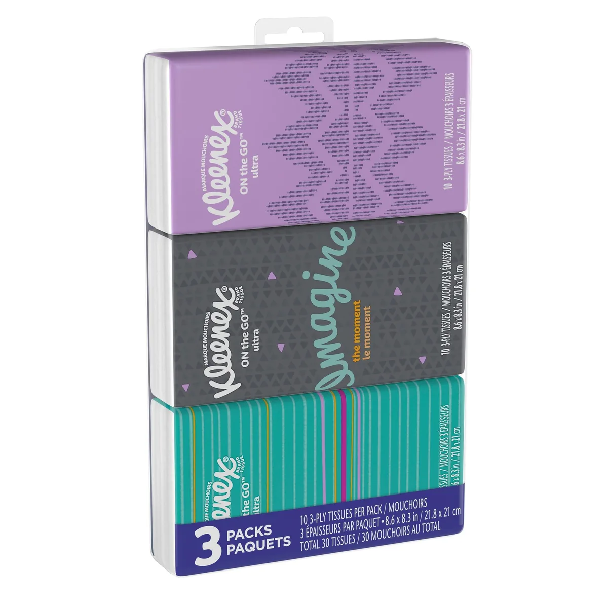 Kleenex 11976 Facial Tissues 3-Ply 10 Count Pack of 3 — product photo