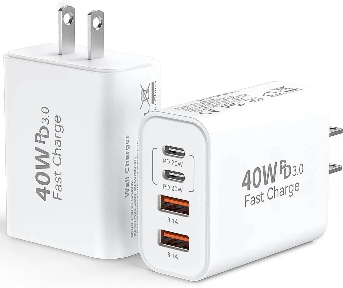 SMUGDESK SMUGDESK 40W 4-Port USB-C Charger White 2 Pack — product photo