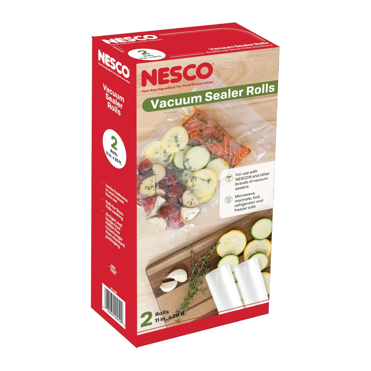 NESCO VS-04R Vacuum Sealer Rolls 11" x 20' 2-pack — product photo