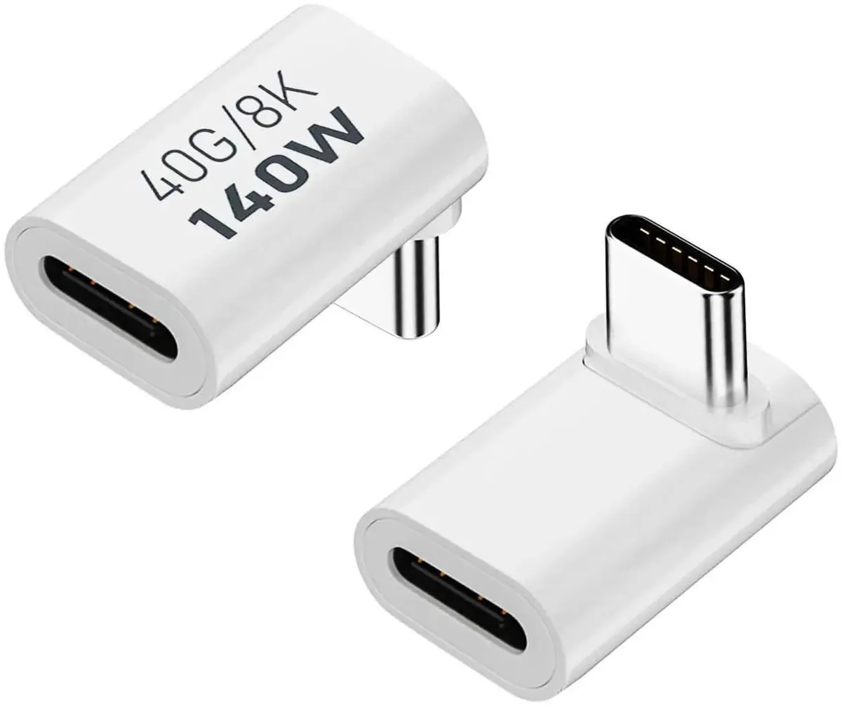 Vszerda Vszerda 90 Degree USB-C Male to Female Adapter 2 Pack White — product photo