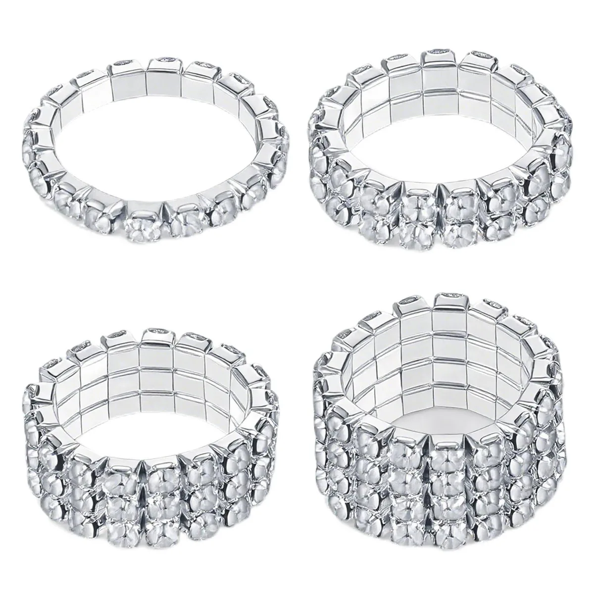  Yuomeaz 5213PVKK5647 ring set 4 pcs silver zinc .3 .6 .8 1.2 cm — product photo