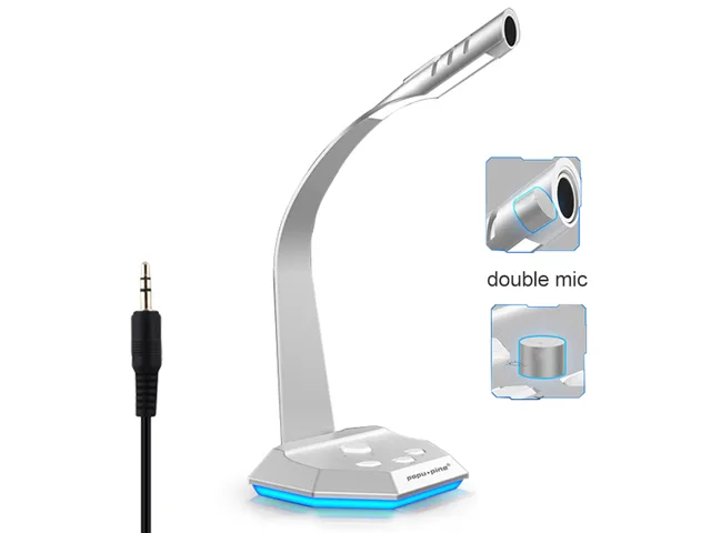 SOVAWIN SOVAWIN LED Table Lamp Microphone 3.5mm Silver — product photo