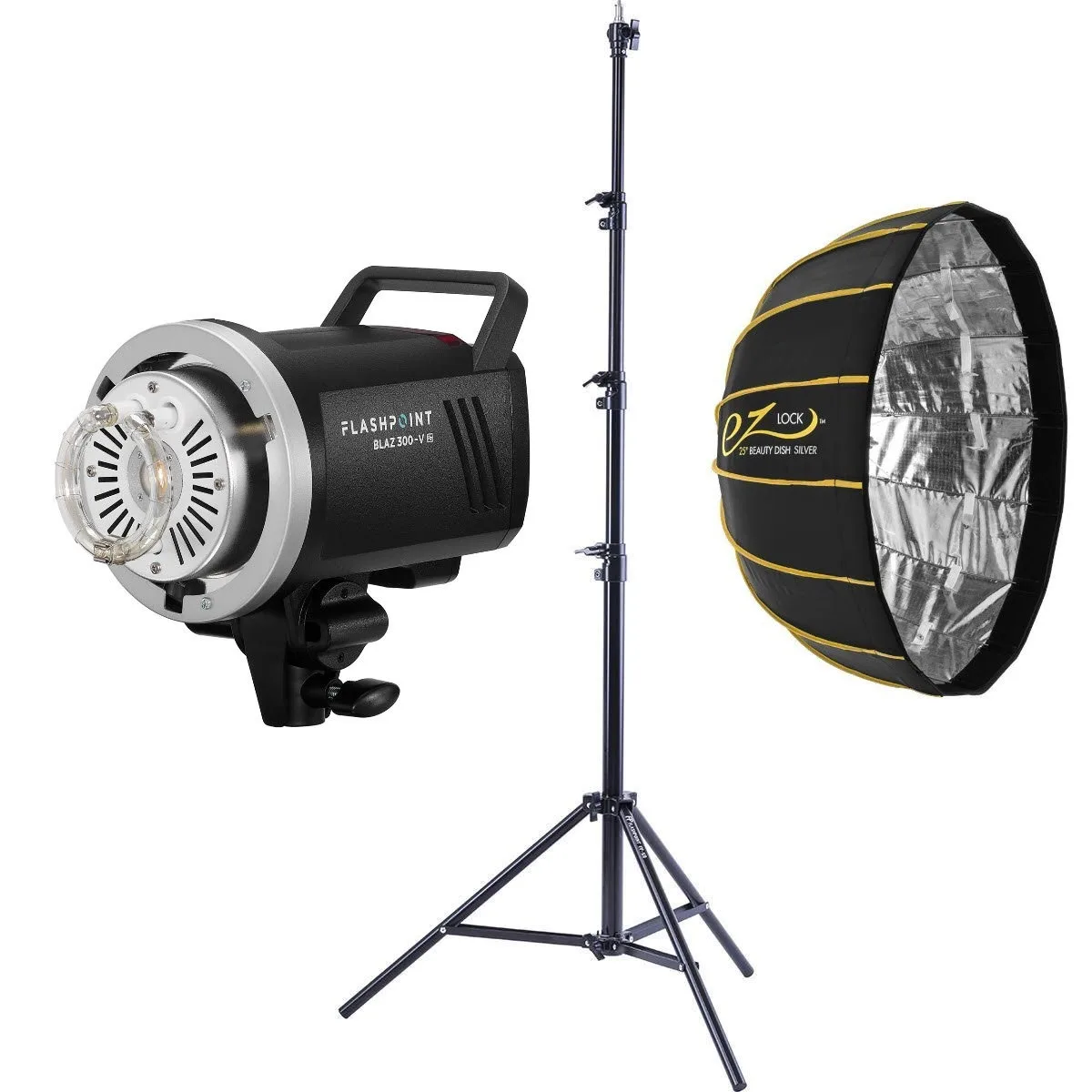 Flashpoint Brand Flashpoint BLAZ 300-V 300Ws R2 Studio Monolight Kit with Stand and Beauty Dish — product photo