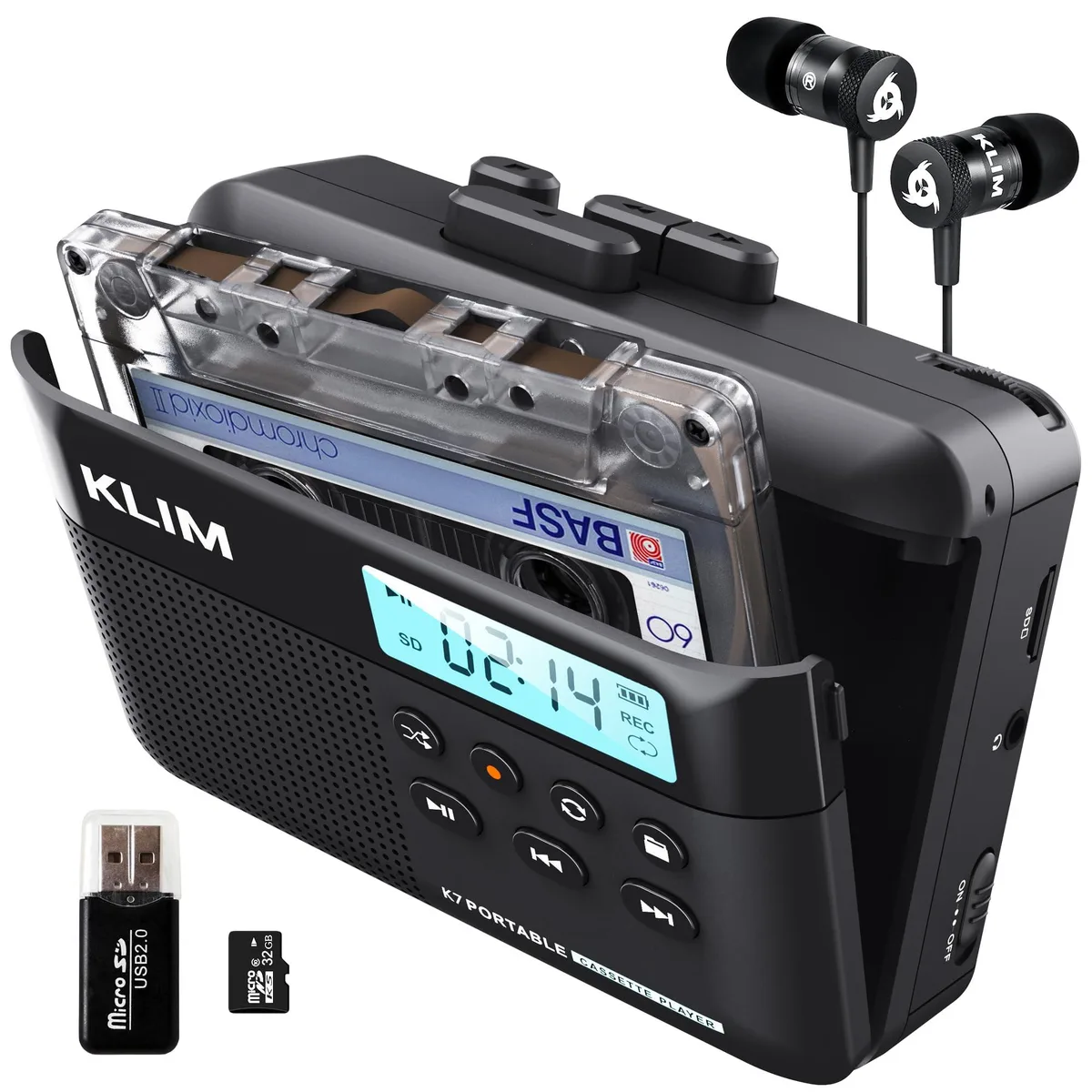  KLIM K7 Cassette Player 32GB Black — product photo