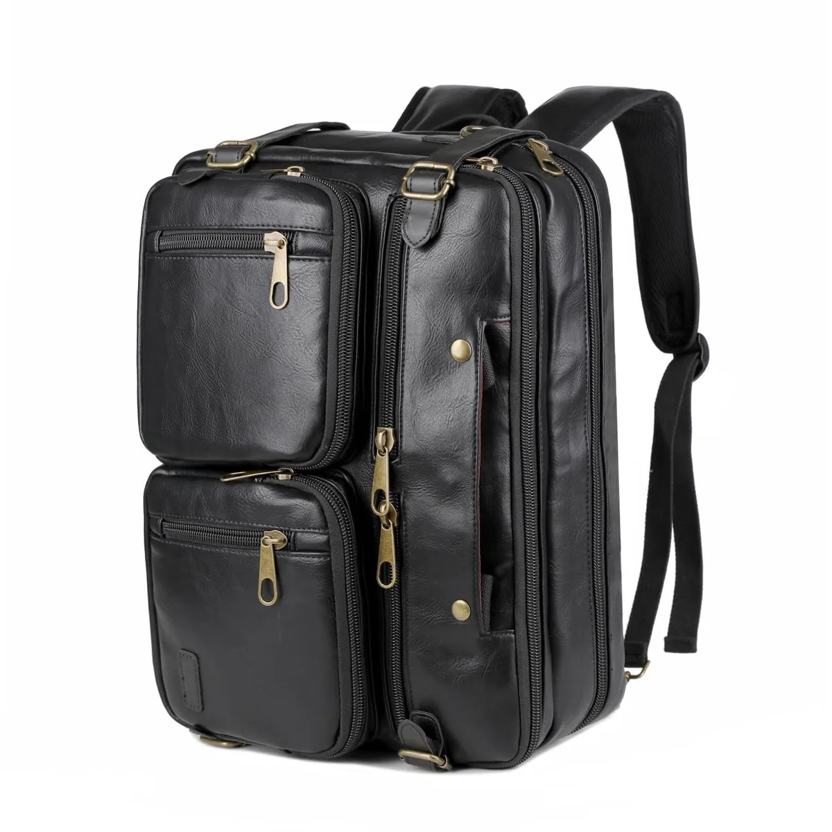 Alphacool Alphacool 3-in-1 Vegan Leather Briefcase Backpack Messenger 17" HB-22 Black — product photo