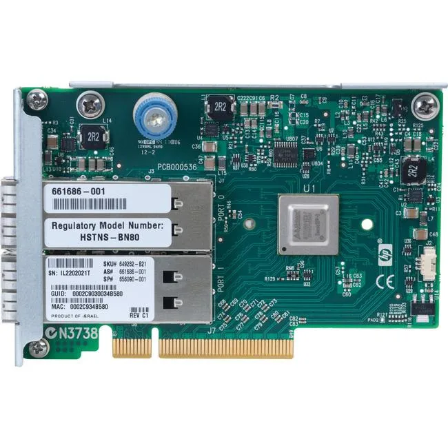 HPE HPE 649283-B21 10Gb Dual Port 544FLR-QSFP Adapter — product photo