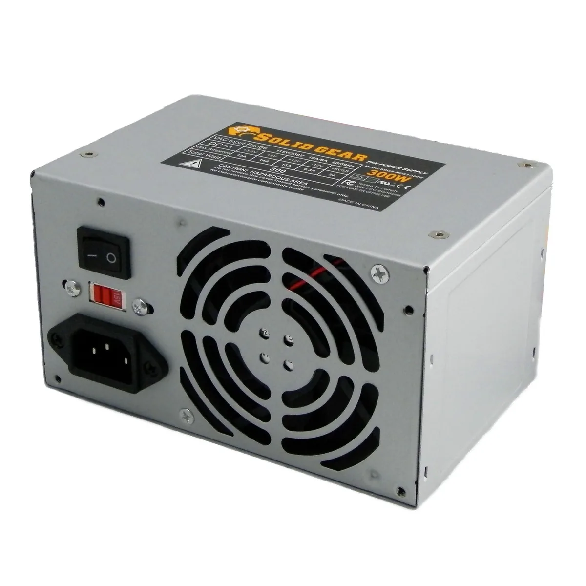 Compact Micro PS3 unit, matte metal casing, single fan grille, standard ATX connector layout