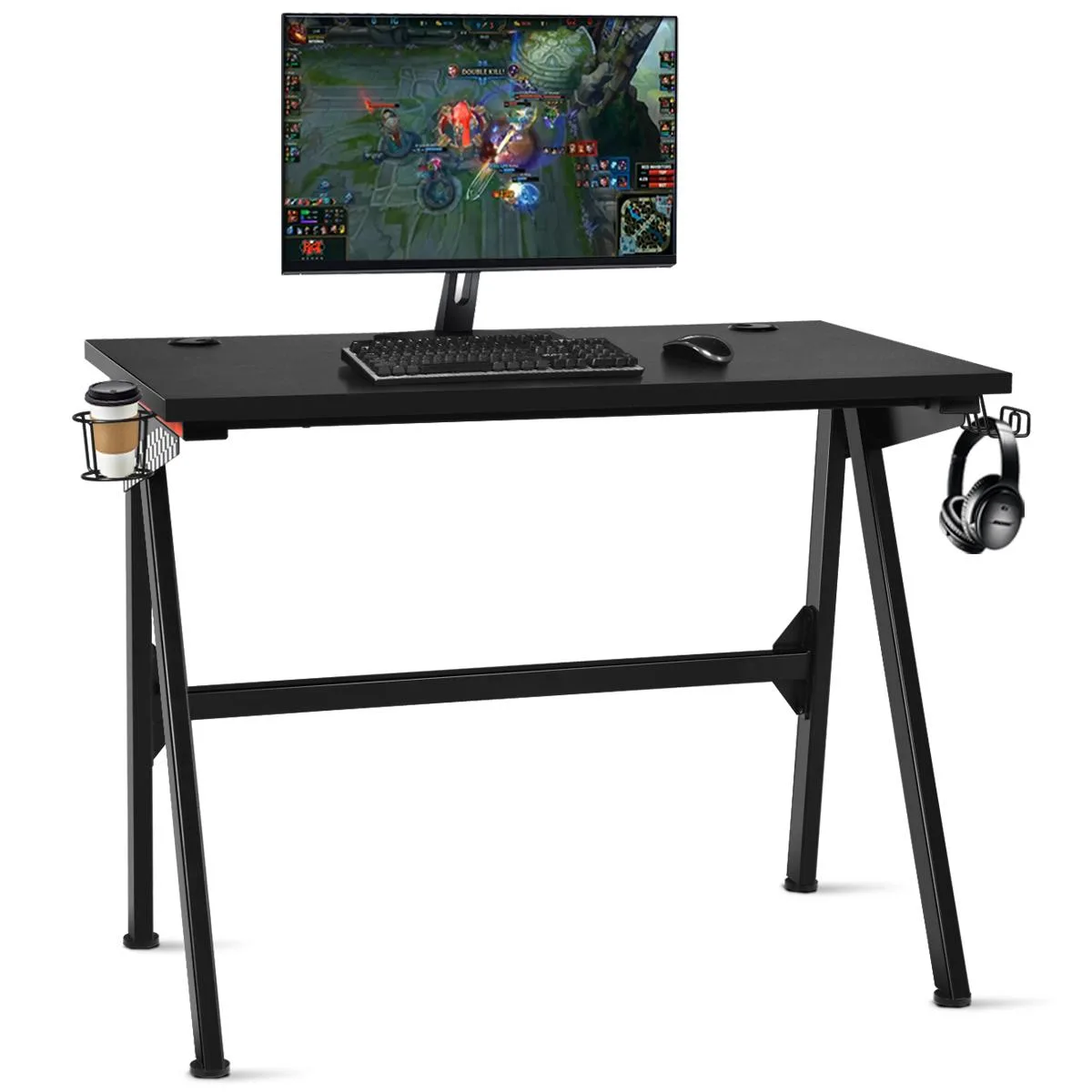 Costway Costway 39.5'' x 23.5'' Gaming Desk with Cup Holder &amp; Headphone Hook — product photo