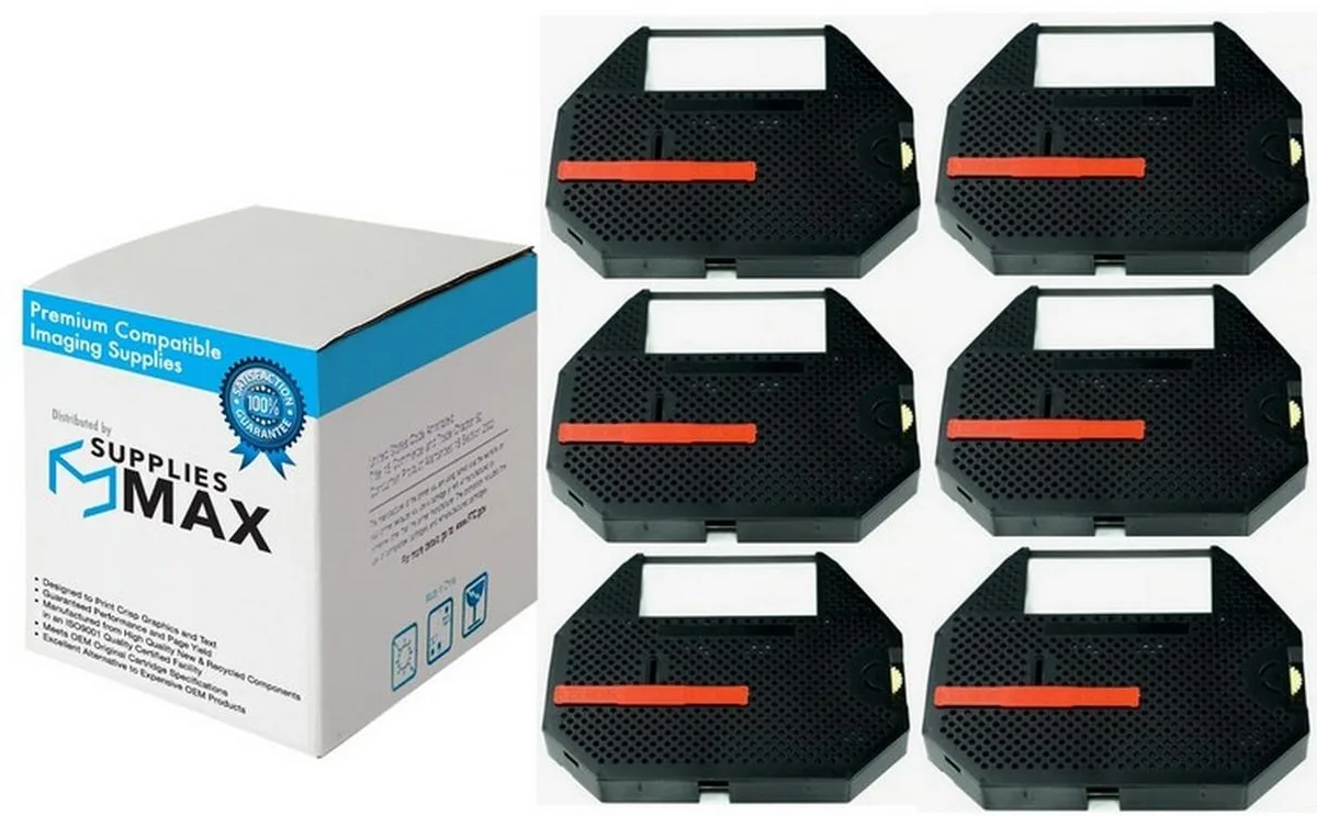 SuppliesMax SuppliesMax Hermes K930HX Typewriter Correctable Ribbon Black 6 Pack — product photo