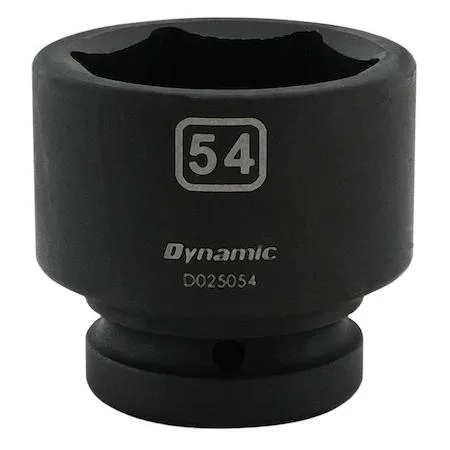 Black phosphate 1-inch drive socket, 54mm, six-point, laser-etched markings