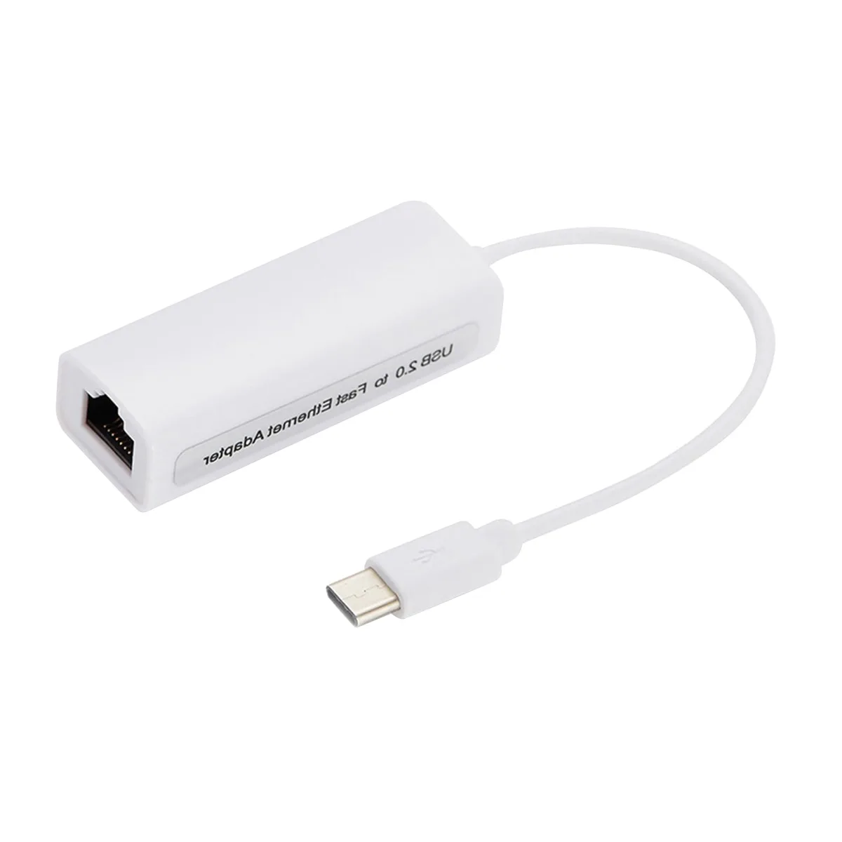 Small white USB-C to Ethernet adapter, lightweight at 0.018 kg