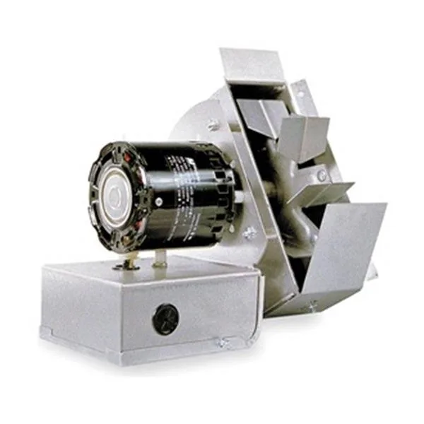 Metal draft inducer blower, cylindrical inline housing, neutral finish