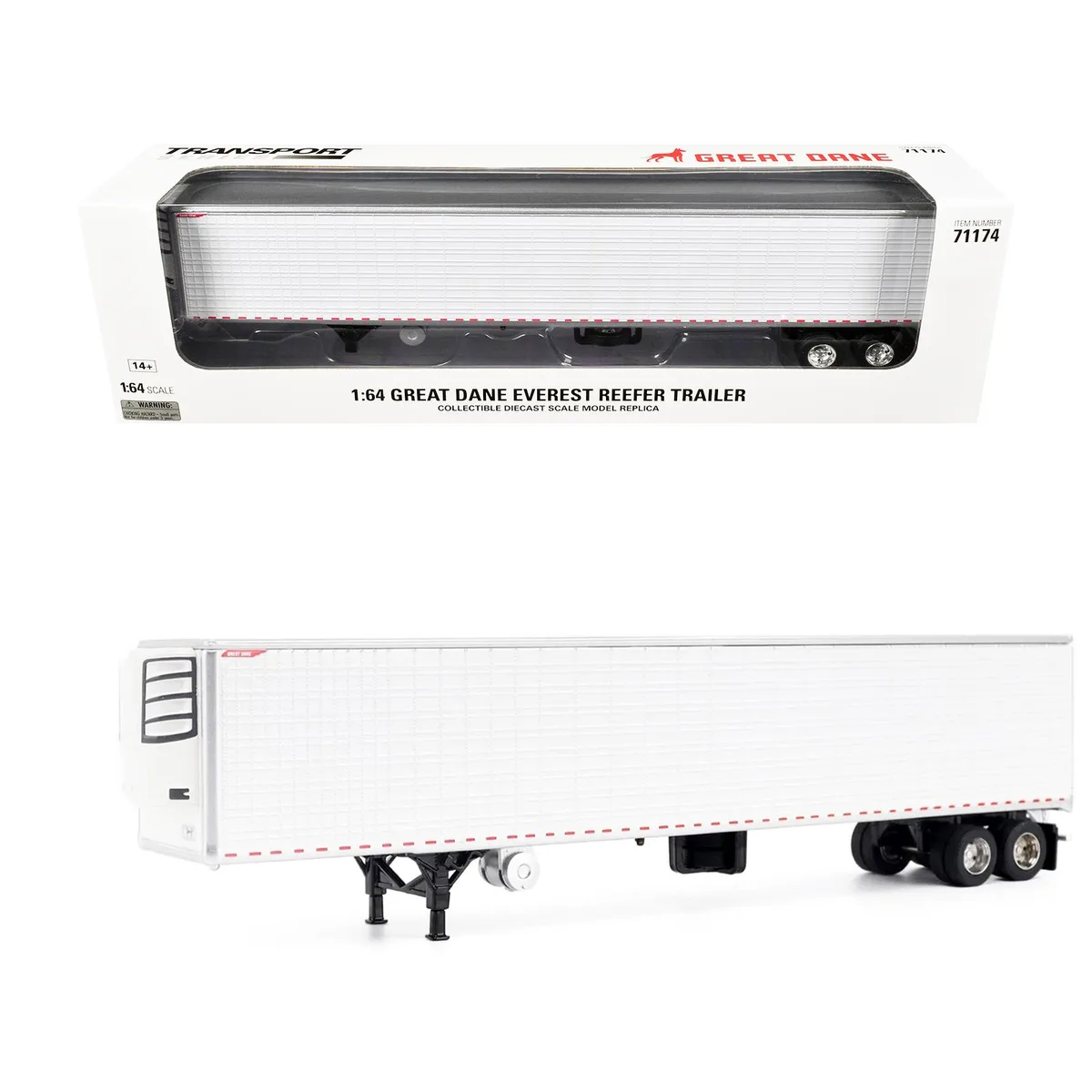 DieCast Masters DieCast Masters Great Dane Everest 53ft Refrigerated Trailer White Transport Series 1/64 Hobby Collectible — product photo