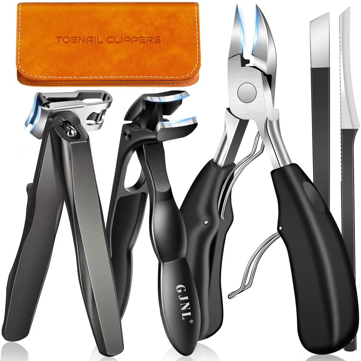  Generic 22-7 5-piece toenail clipper set 37mm 360° rotating angled trimmer — product photo
