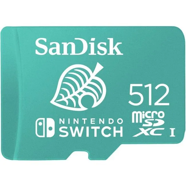 Small rectangular microSD card with 512GB and Class 10 U3 markings