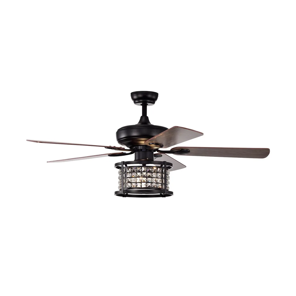 SlickBlue SlickBlue 52" Crystal Ceiling Fan Light Remote Black — product photo