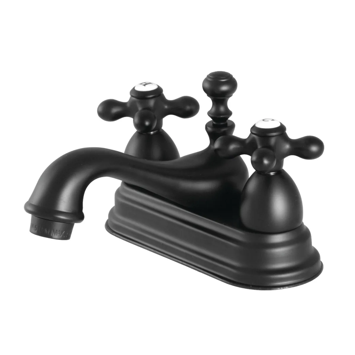 KINGSTON BRASS KINGSTON BRASS Restoration 4-inch Centreset Bath Faucet Matte Black — product photo