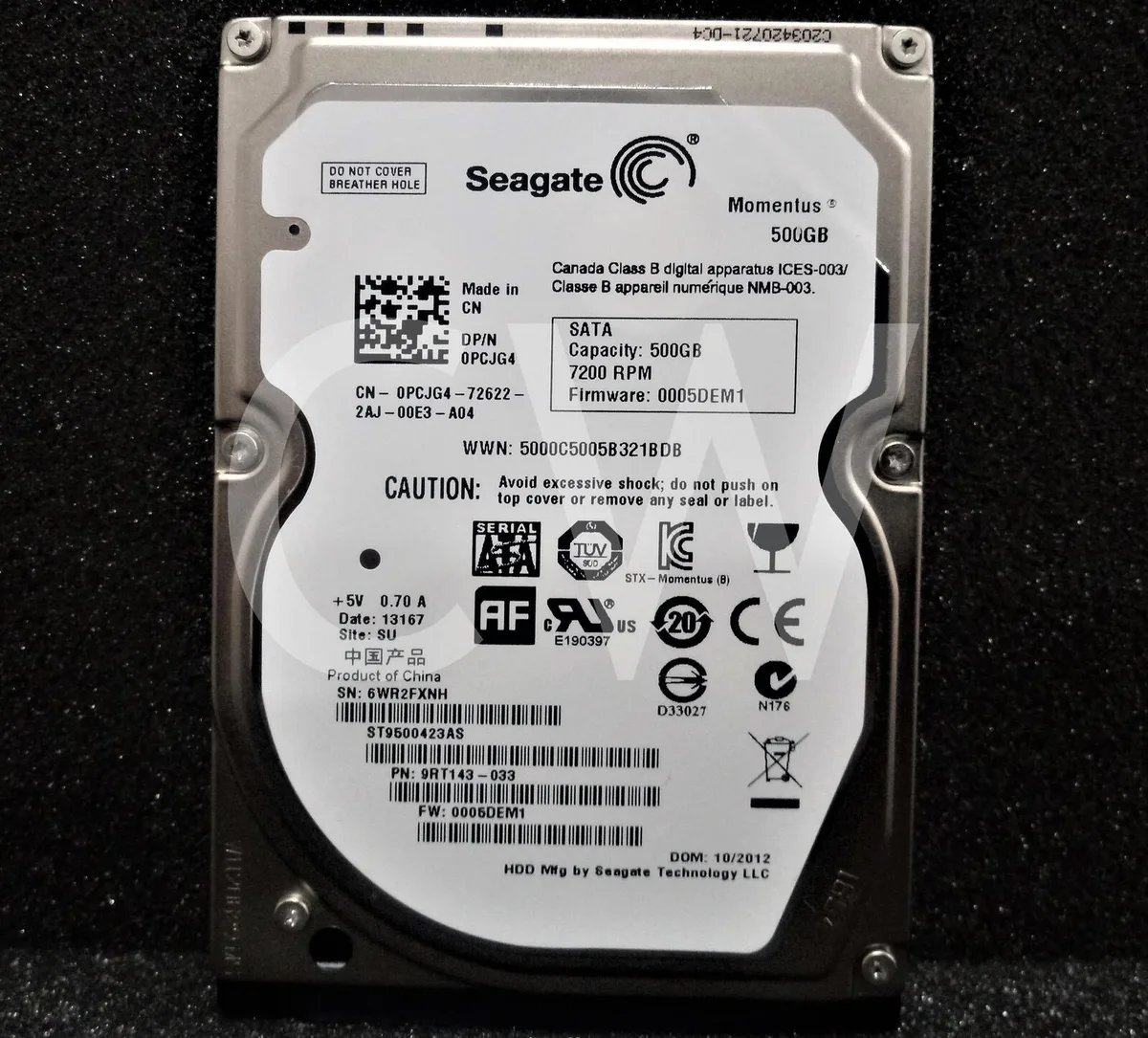 DELL DELL ST9500423AS 500 GB 7200 RPM 2.5 in SATA HDD accessory — product photo