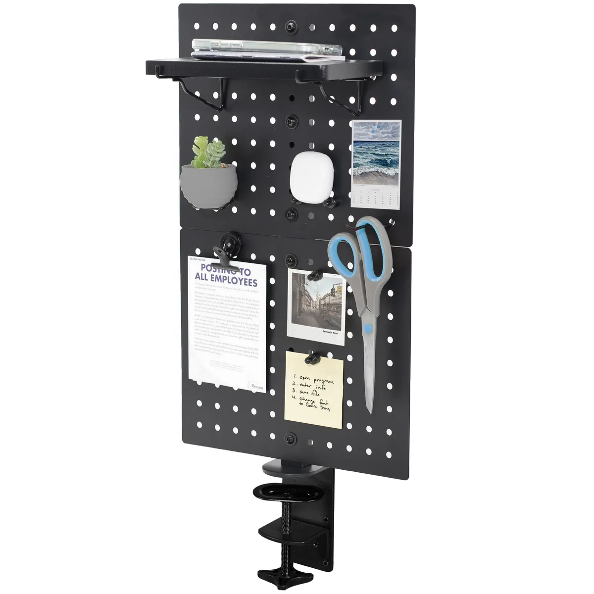 VIVO VIVO Clamp-on Steel Pegboard 12" x 10" 2-Panel Black — product photo