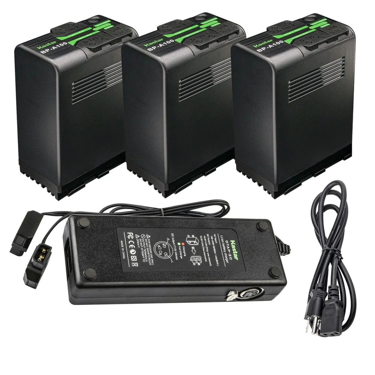 Kastar Kastar BP-A100 3-battery pack with dual D-tap charger — product photo