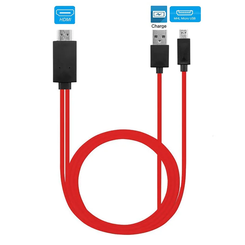 EN-Labs EN-Labs MHLMCIRO11P 11-Pin Micro USB to HDMI MHL Cable Red 60Hz 1080p 7.1 — product photo