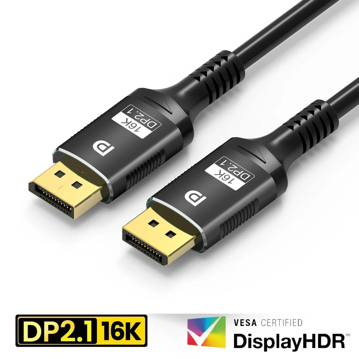 ESTONE ESTONE TJ-A285BK VESA Certified DisplayPort 2.1 cable 3.3 ft 80Gbps DSC 1.2a 16K@30Hz 4K@240Hz 165Hz — product photo