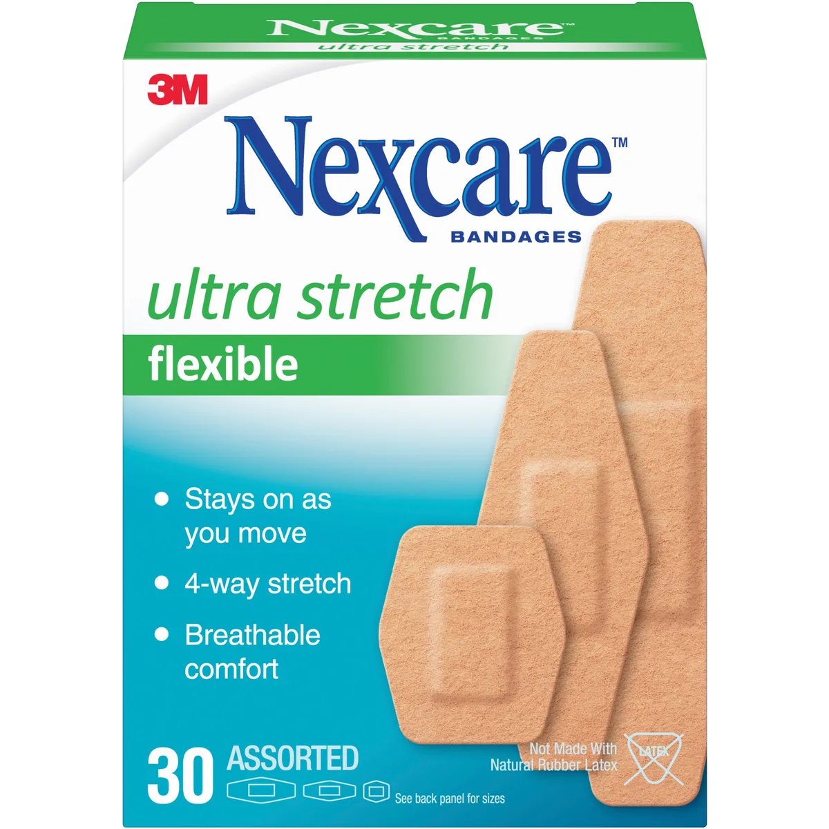 3M 3M 57630PB Nexcare Soft-N-Flex Bandages 30/Box — product photo