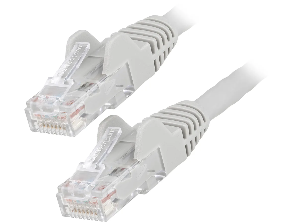 Gray 3 ft Cat 6 patch cable with RJ45 connectors at both ends