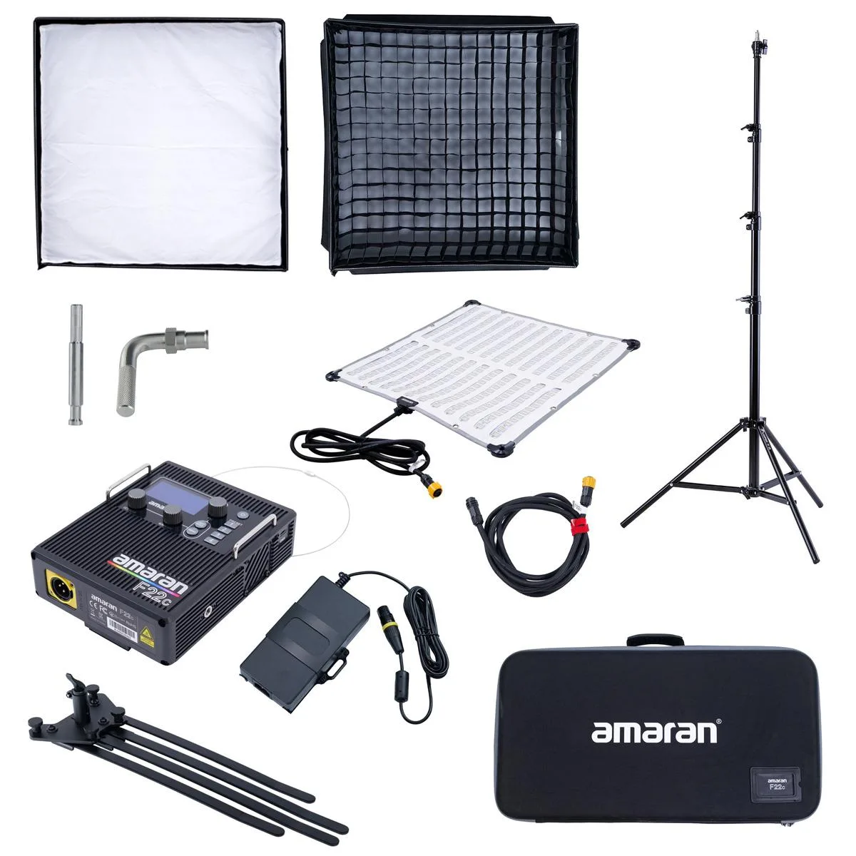 Aperture Aperture Amaran F22c 2x2' 200W RGBWW Flexible LED Mat Fixture Gold-Mount with Light Stand — product photo