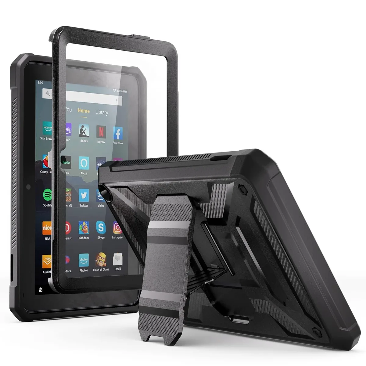 Navy protective case for Fire 7 tablet with kickstand and screen protector