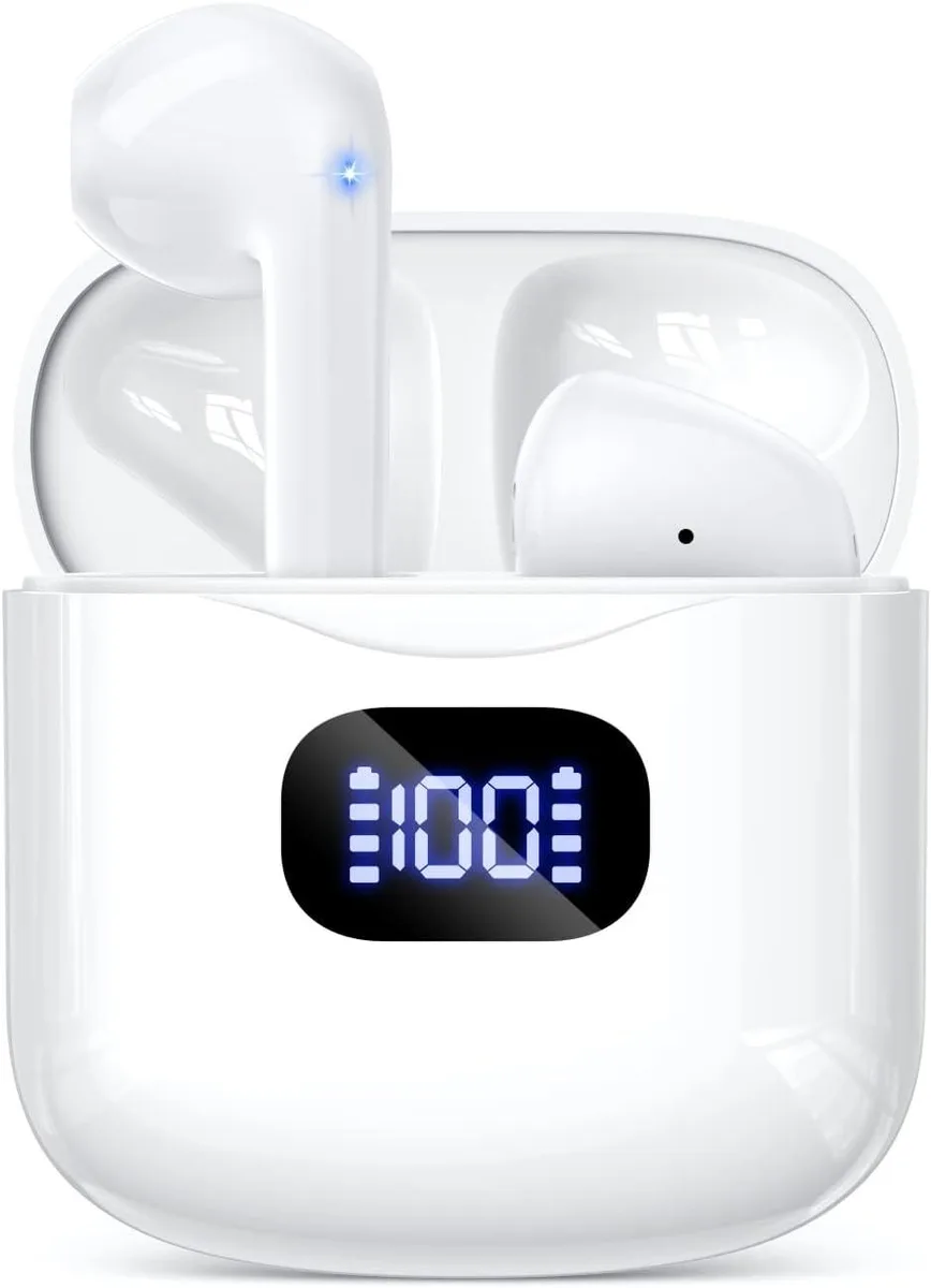 KEHIPI KEHIPI T08 Wireless Earbuds Bluetooth 5.3 40Hrs White — product photo