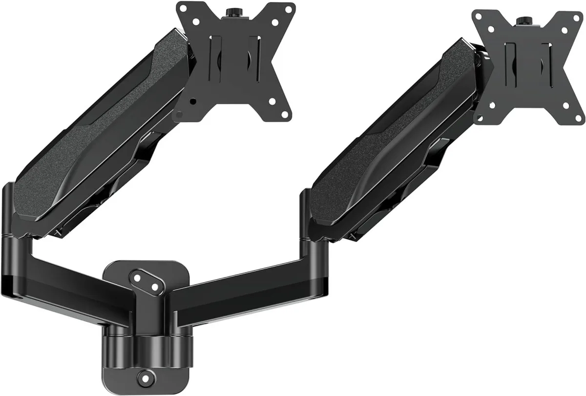 PISKEKAT PISKEKAT Dual Monitor Wall Mount 32 Inch Gas Spring 2.2-17.6lbs VESA 75x75 100x100 — product photo