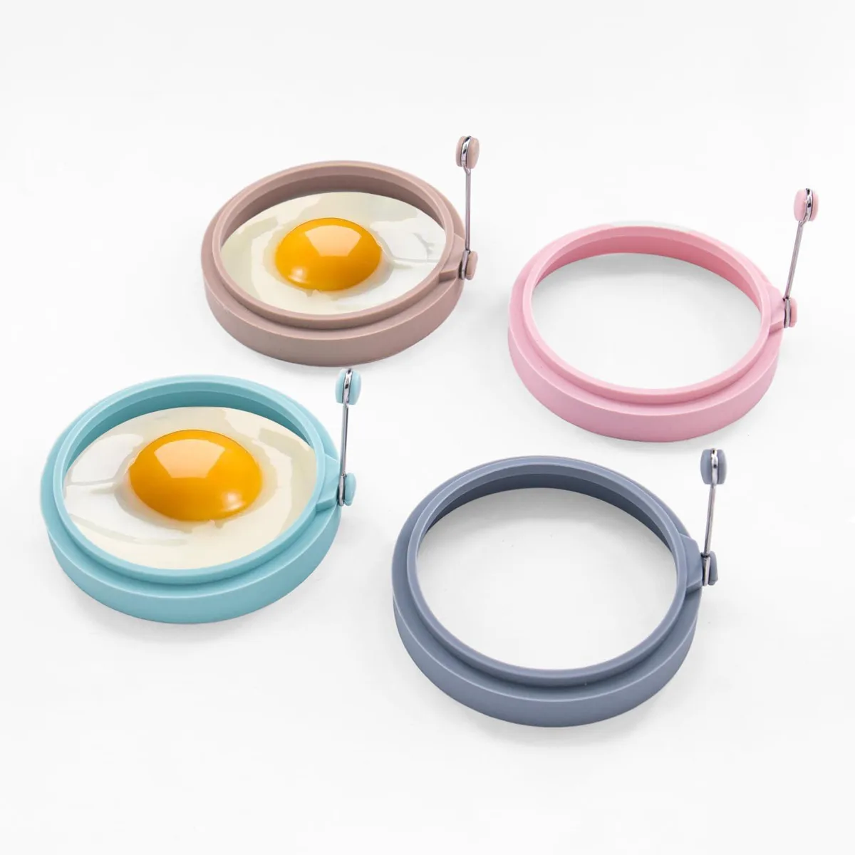  YOLCAR Silicone Egg Rings 4-Pack Nordic Colours 10cm — product photo