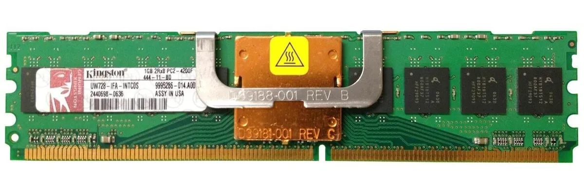 Kingston Technology Corp. Kingston Technology Corp. 1GB DDR2 PC2-4200F 533MHz UW728 desktop RAM — product photo