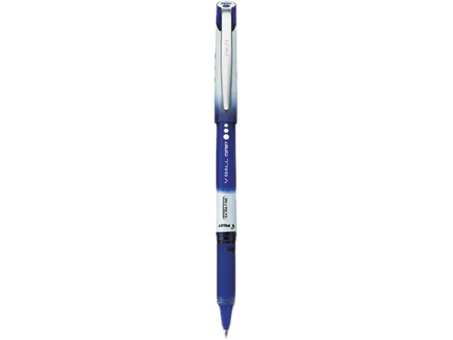 Blue Pilot VBall Grip rollerball pen with dimpled rubber grip and metallic barrel
