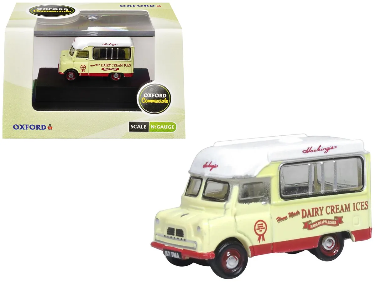 Oxford Diecast Oxford Diecast Bedford CA Ice Cream Van Hockings Dairy Cream Ice Cream White Top 1/148 Scale Diecast Model Car — product photo