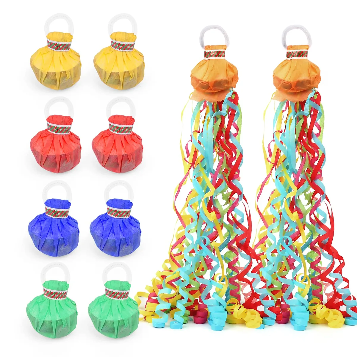  FameFame 10 Pack Colorful Streamer Poppers 17 ft — product photo