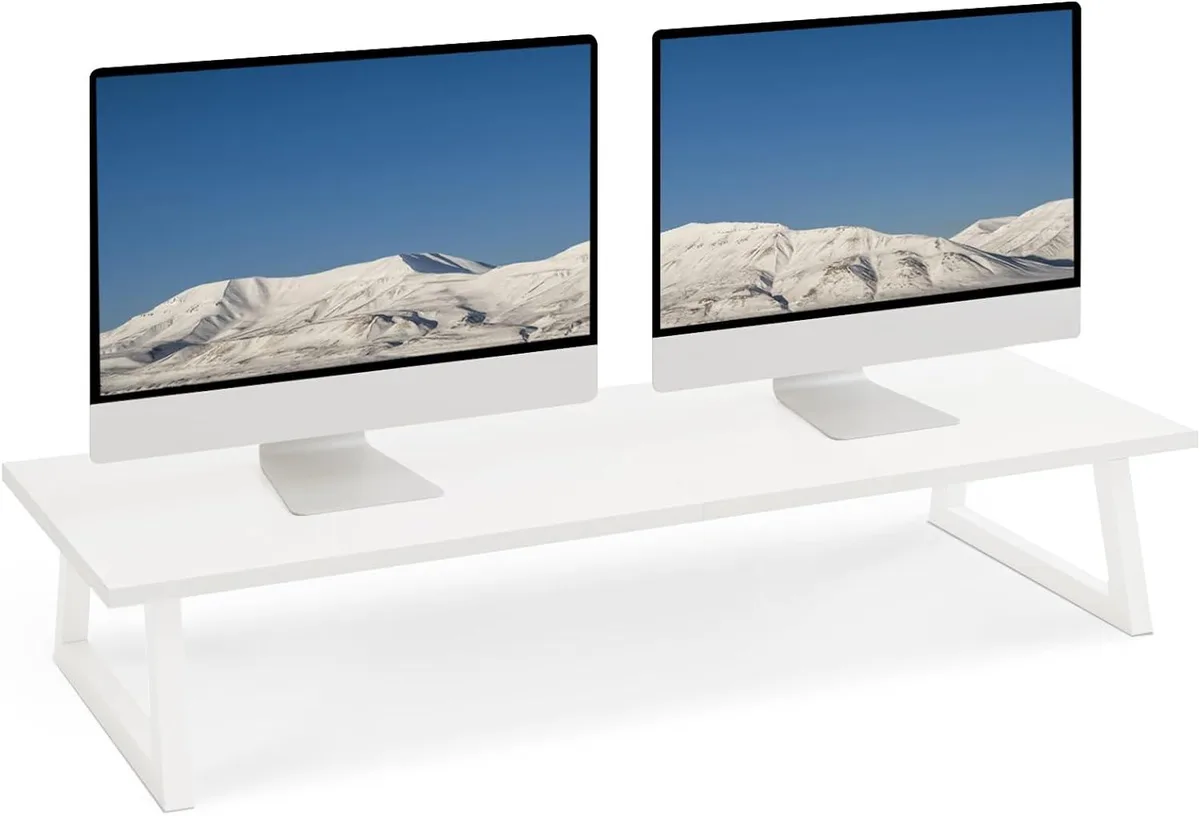 PISKEKAT PISKEKAT White Dual Monitor Stand 31.5 inch Server Rack — product photo