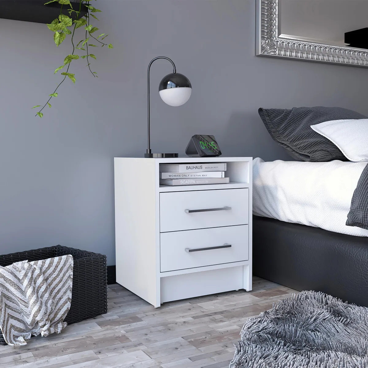 tuphen tuphen Eter Nightstand White 15.7 in W 19.9 in H Two Drawers — product photo
