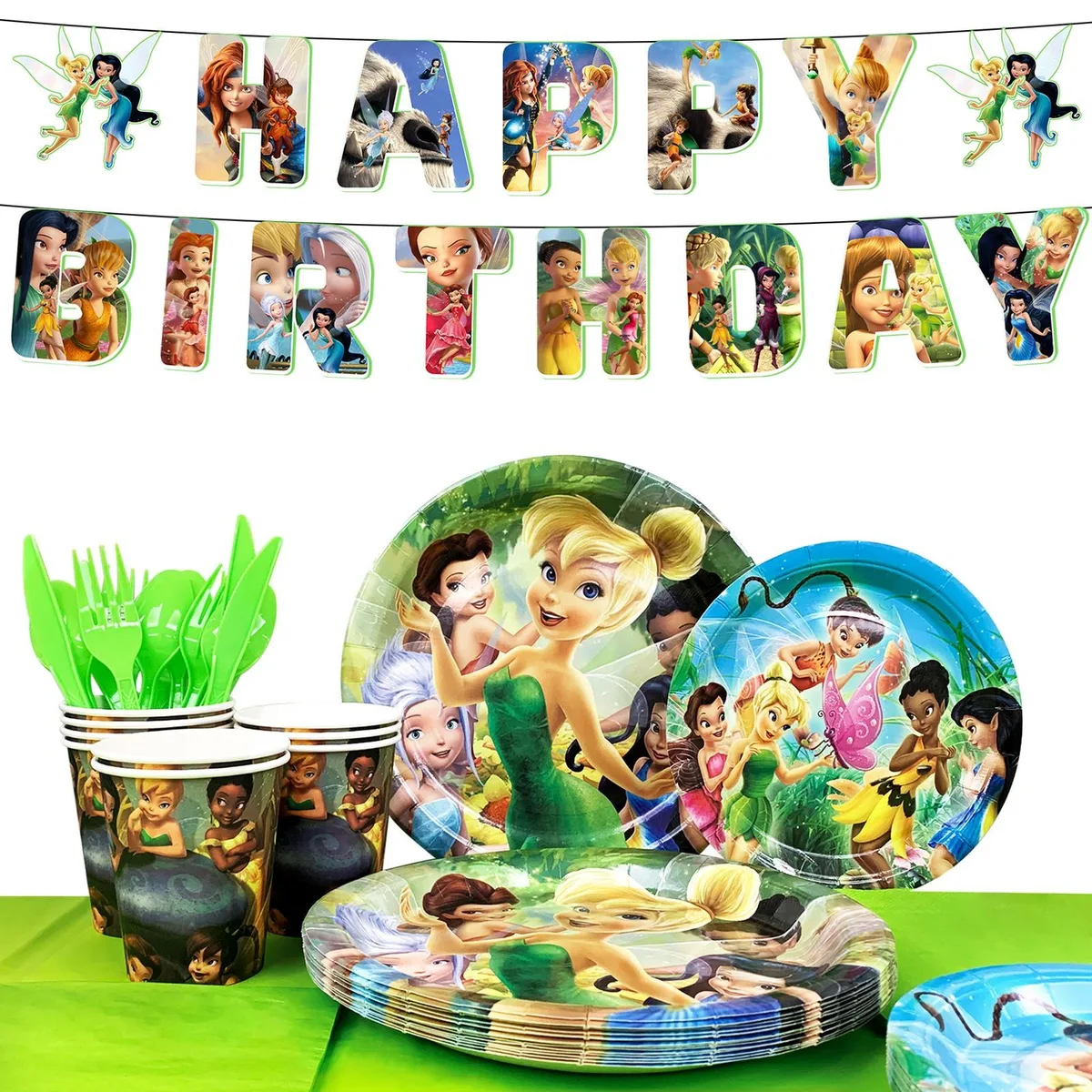 InBoxxarty InBoxxarty 114 Pcs Tinker Bell Party Tableware Set — product photo