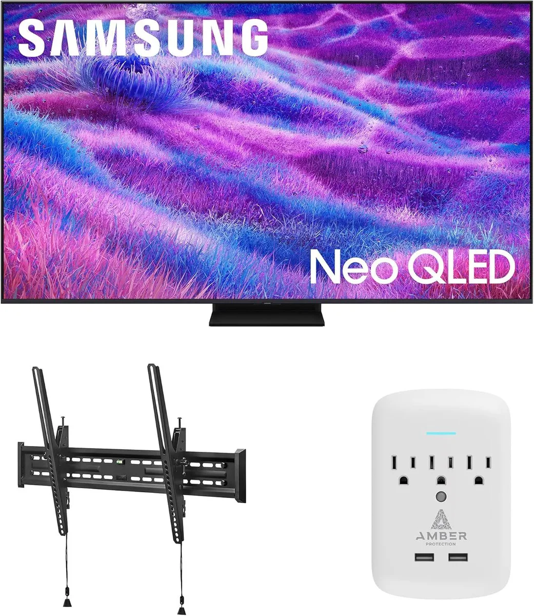 SAMSUNG SAMSUNG QN55QN80FAFXZA 55" Neo QLED 4K TV with Tilt Mount &amp; Surge Protector — product photo