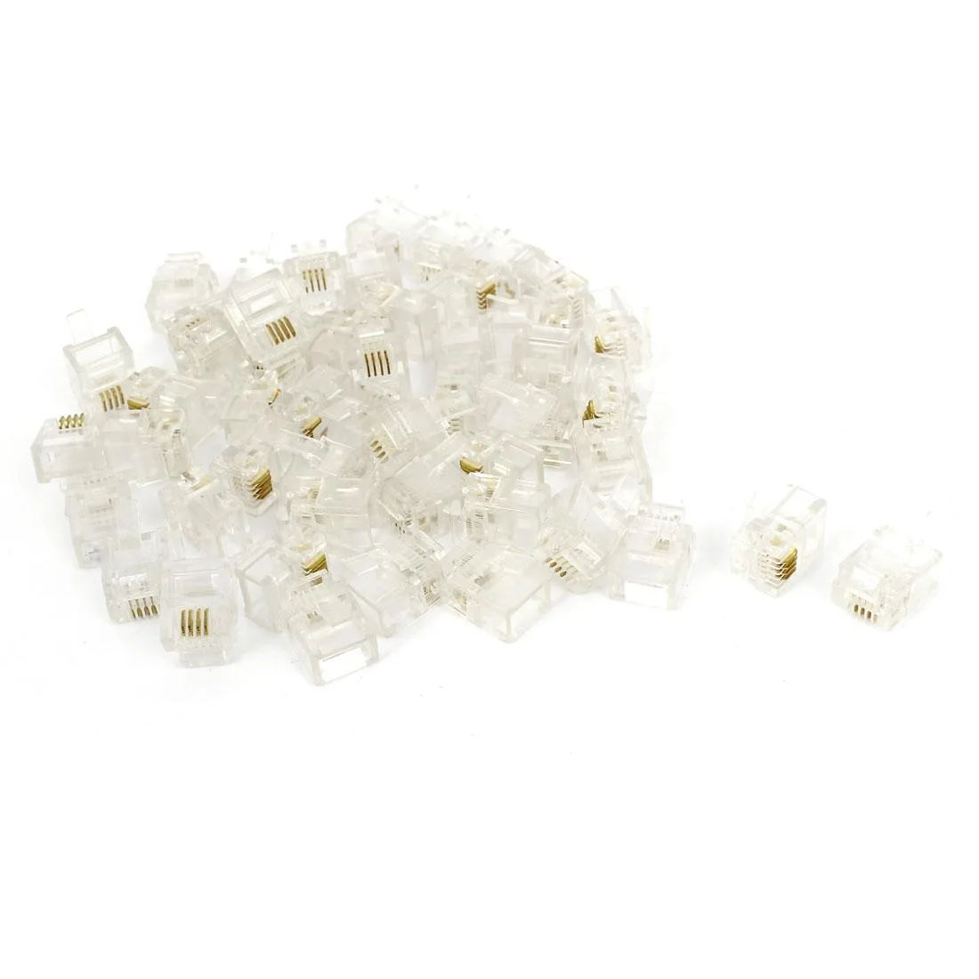 Unique-Bargains Unique-Bargains RJ11 6P4C Telephone Connector Clear 50 Pcs — product photo
