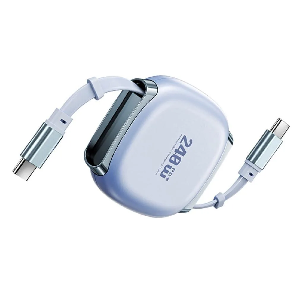 Fervit Fervit Retractable USB-C Cable 240W 480Mbps 100cm Blue — product photo