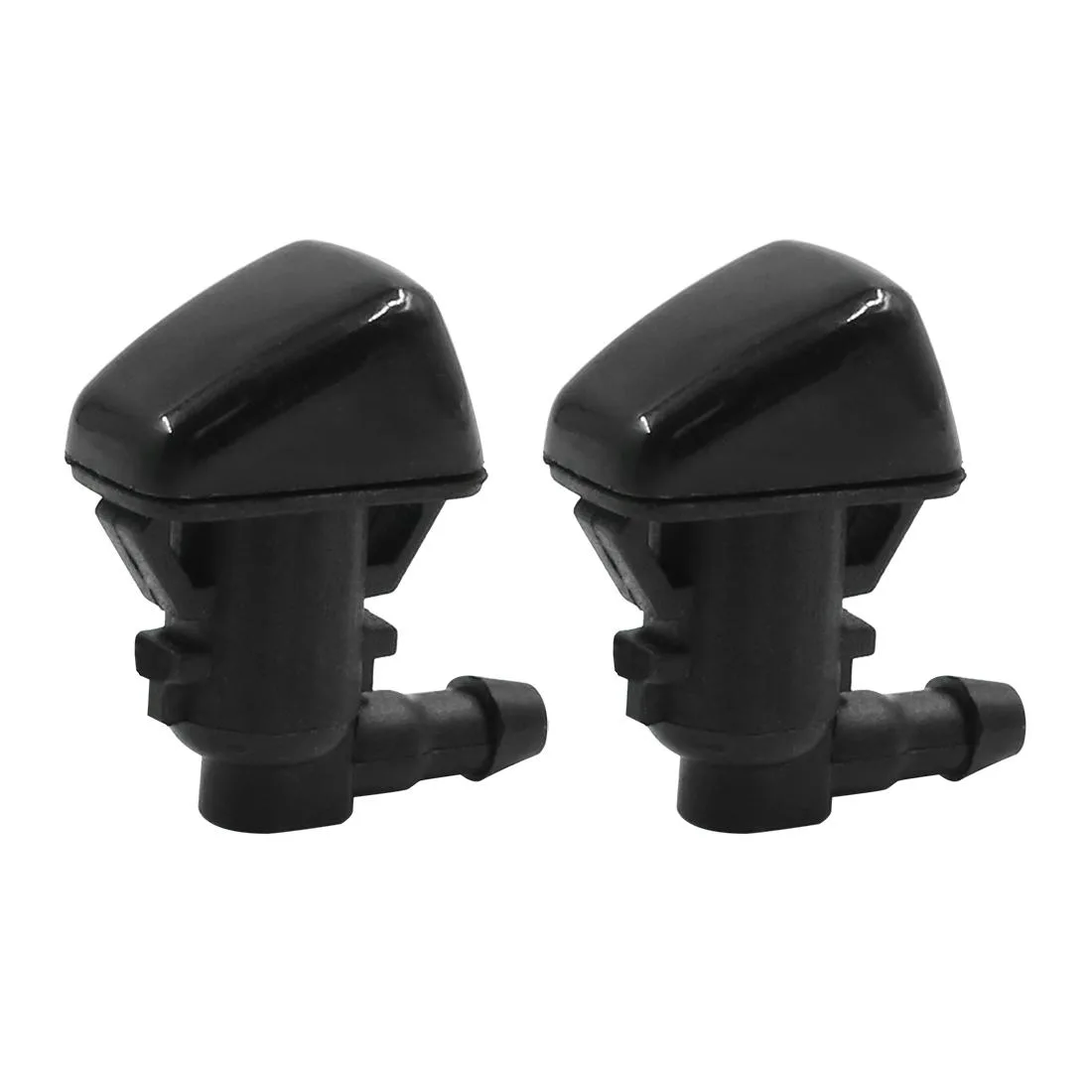 Two black ABS plastic windshield washer nozzles for Ford Escape
